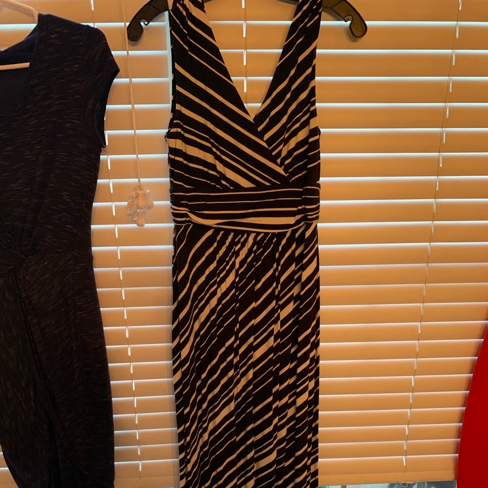 Navy Ann Taylor Striped maxi